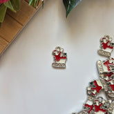 Silver Santa's Sleigh Enamel Craft Charm